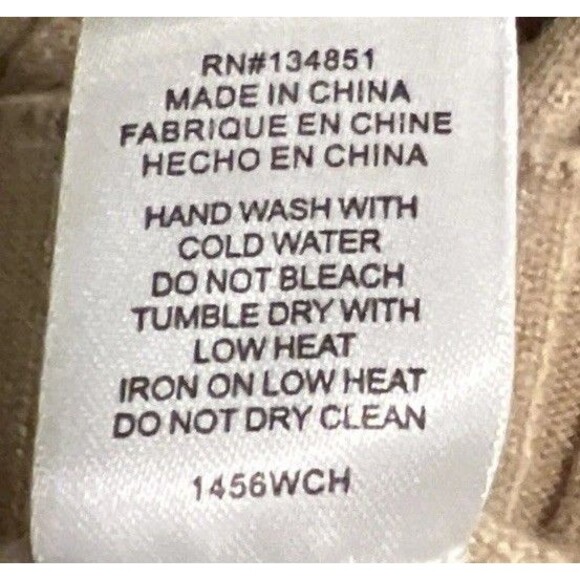 WAYF Beige Ribbed Knit Long-Sleeve V-NECK Button-Up Top Sz L - Picture 7 of 9